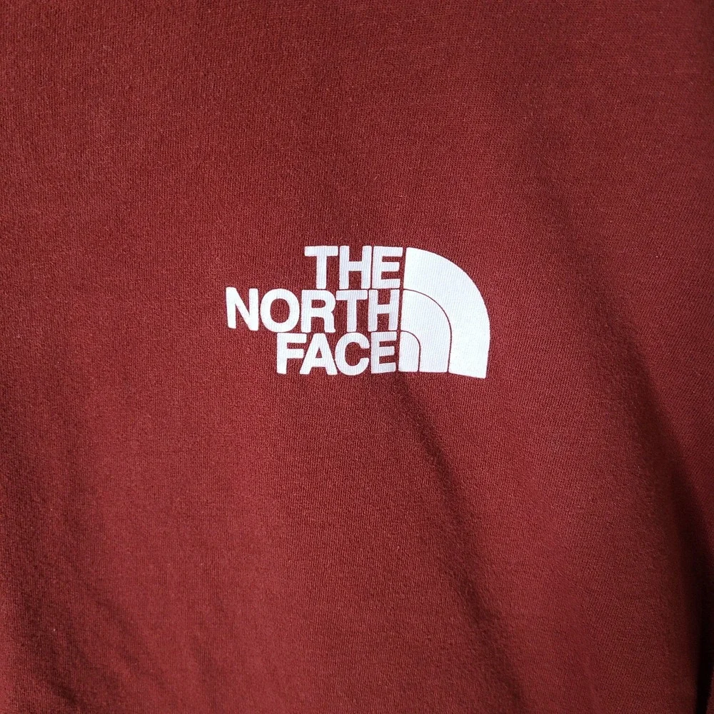 The North Face Shirt Mens XXL Red Long Sleeve Crew Neck Cotton Casual Outdoors
